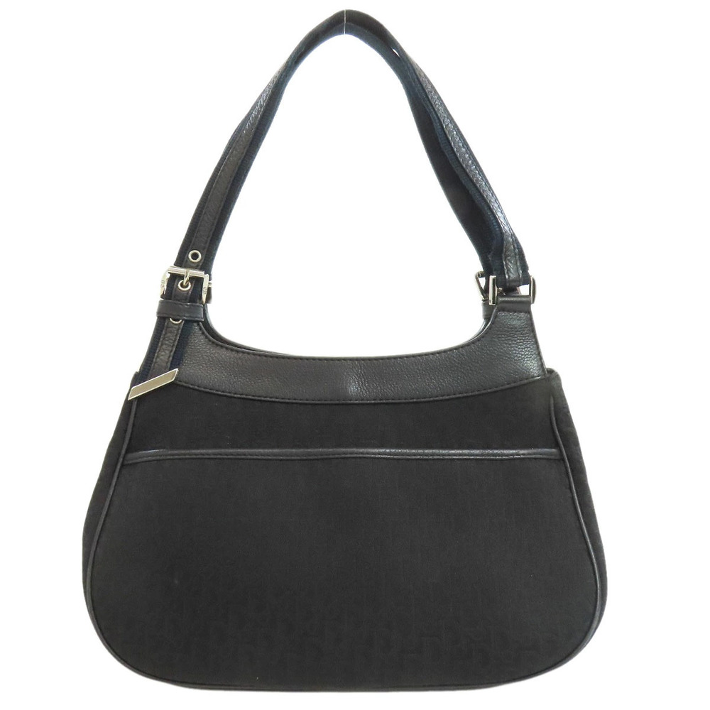 Dior Trotter Canvas  Leather Christian Handbag Black